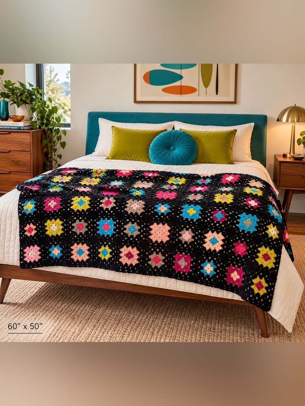 Multicolor Crochet Throw Blanket